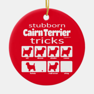 Ornamento De Cerâmica Stubborn Cairn Terrier Tricks