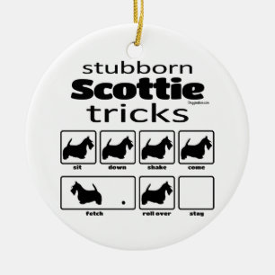 Ornamento De Cerâmica Stubborn Scottie Tricks