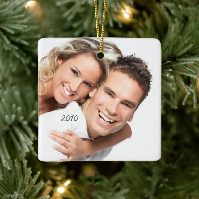 Ornamento De Cerâmica Sua Foto Chandelier & Birds no Blooming Branch (Árvore)