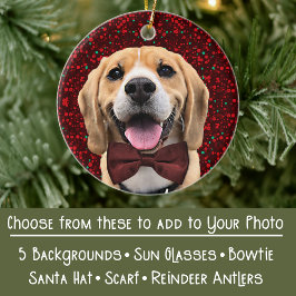 Ornamento De Cerâmica Sua foto com acessórios digitais que o Bowtie Etc