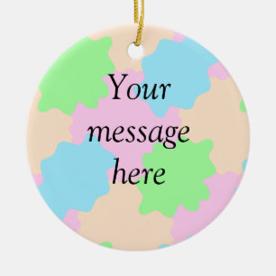 Ornamento De Cerâmica Sua mensagem aqui adicionar texto nome boho colori