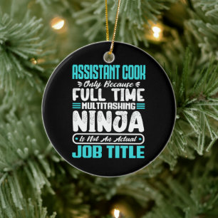 Ornamento De Cerâmica Subchefe de Título de Emprego Cozinheiro Assistent