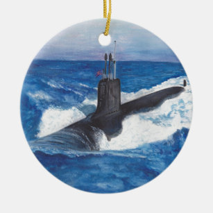 Ornamento De Cerâmica Submarino de Guerreiros de Classe Virginia