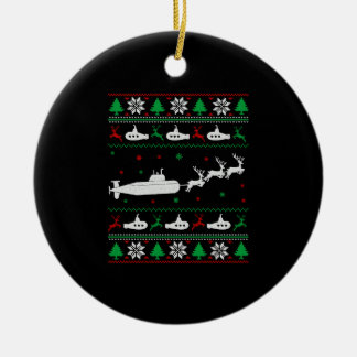 Ornamento De Cerâmica Submarino Submarino marinho Suéter de Natal Feio
