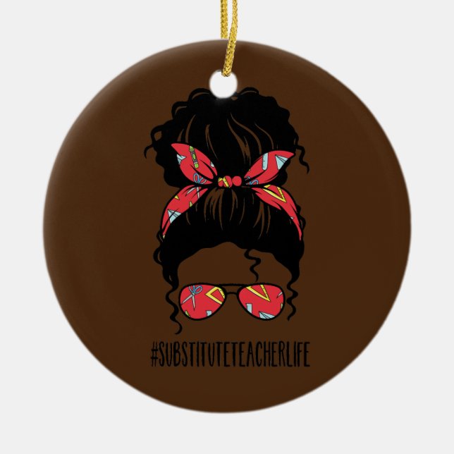 Ornamento De Cerâmica Substituto da vida do professor (Frente)