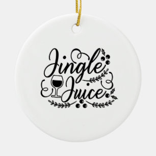 Ornamento De Cerâmica Suco de Jingle Engraçado Cerveja Natalícia