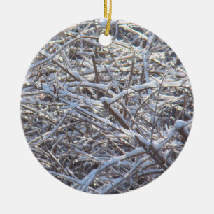 Ornamento De Cerâmica Sucursais de gelo em neve no inverno