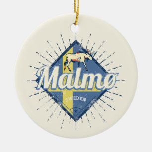 Ornamento De Cerâmica Suecia Malmo Sinalizador Retroativo Vintage Moose