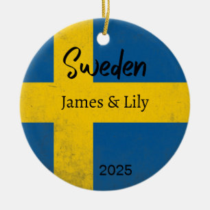 Ornamento De Cerâmica Suecia Sinalizador, Suecia Personalizada