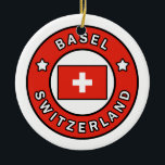 Ornamento De Cerâmica Suiça de Basileia<br><div class="desc">Suiça de Basileia</div>