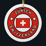 Ornamento De Cerâmica Suiça de Zürich<br><div class="desc">Suiça de Zurique</div>