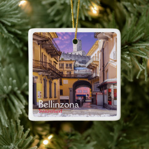 Ornamento De Cerâmica suiça zCH004 BELLINZONA,