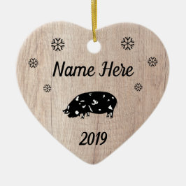 Ornamento De Cerâmica Suíno KuneKune Russo Personalizado