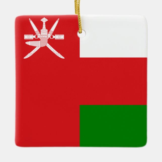 Ornamento De Cerâmica Sultanato de Oman Flag (Frente)