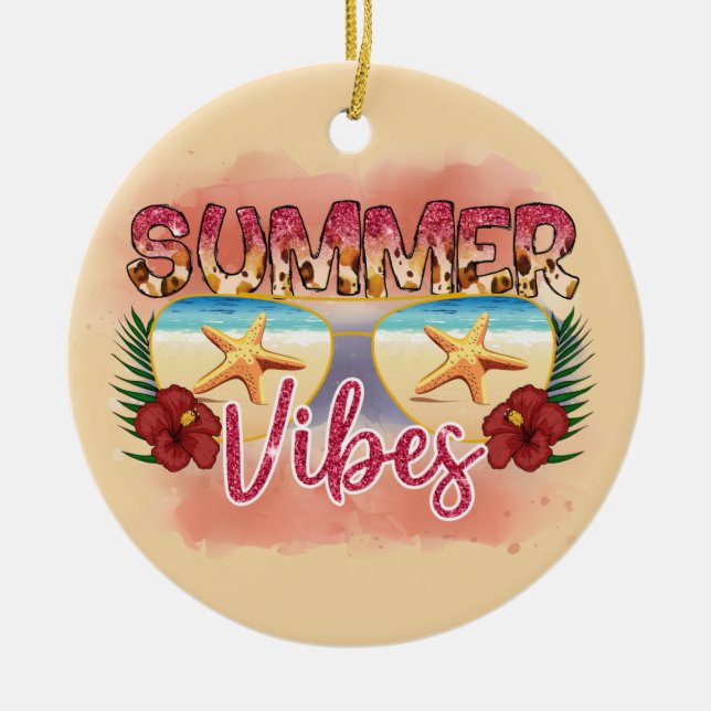 Ornamento De Cerâmica Summer Vibes | Fécula | Praia Costeira (Frente)