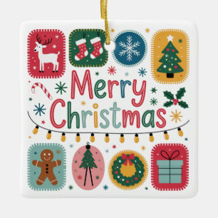 Ornamento De Cerâmica Sumo de Cerâmica Feliz Natal Férias Festivas