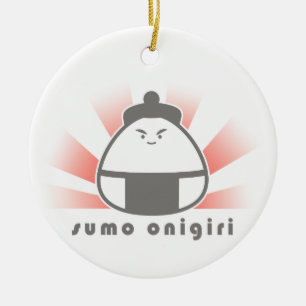 Ornamento De Cerâmica Sumo Onigiri
