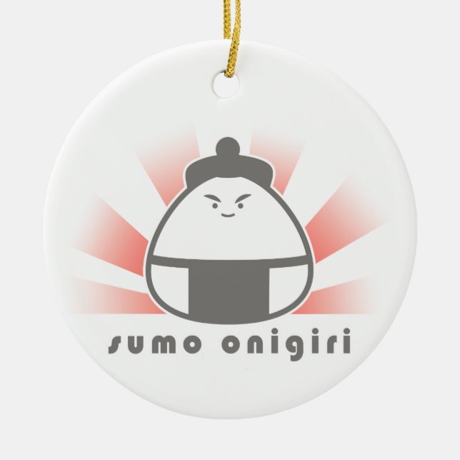 Ornamento De Cerâmica Sumo Onigiri (Frente)