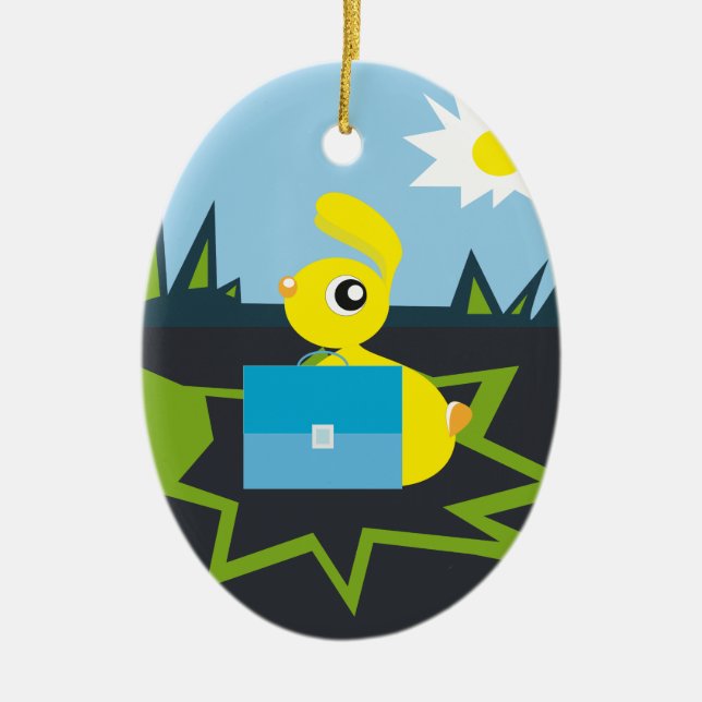 Ornamento De Cerâmica Sunny Bunny (Frente)