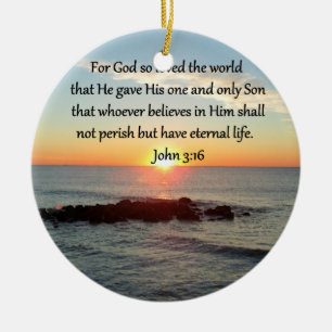ORNAMENTO DE CERÂMICA SUNRISE DE ABANDONO DE JOHN 3:16