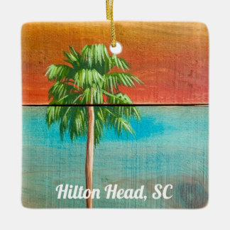 Ornamento De Cerâmica Sunrise Palm Tree Hilton Head, SC