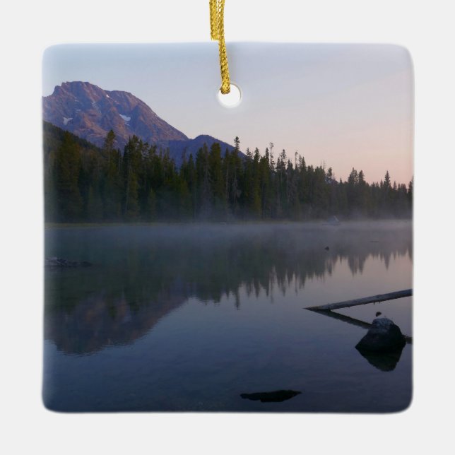 Ornamento De Cerâmica Sunrise Reflection at String Lake II (Frente)