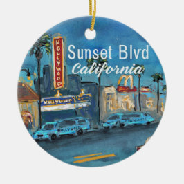 Ornamento De Cerâmica Sunset Blvd Los Angeles Ornament