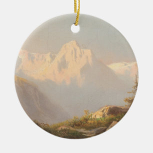 Ornamento De Cerâmica Sunset nas montanhas - Carl Lafite