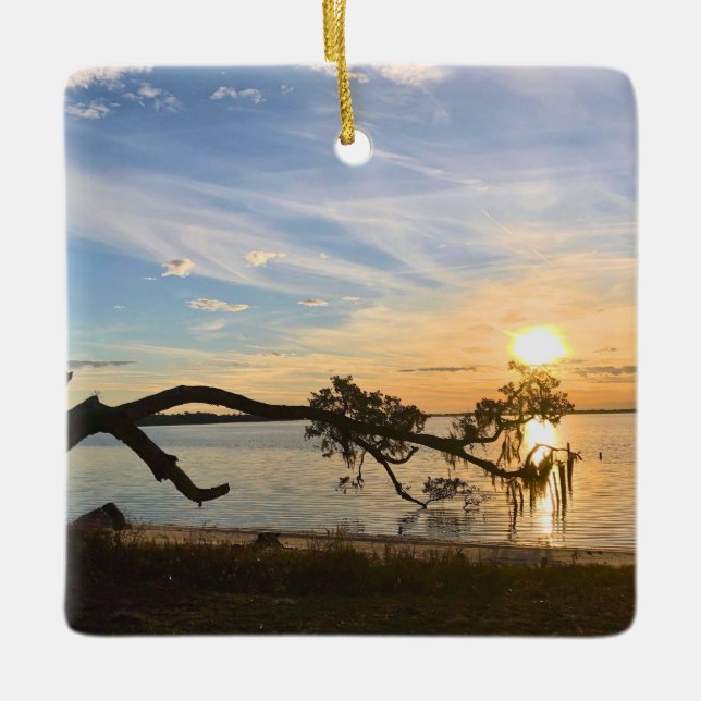 Ornamento De Cerâmica Sunset Over East Bay (Frente)