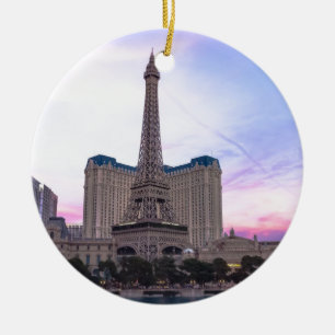 Ornamento De Cerâmica Sunset Paris Las Vegas Tour Eiffel Fake