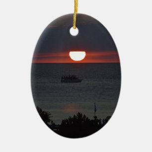 Ornamento De Cerâmica Sunsetting sobre o Lago Michigan