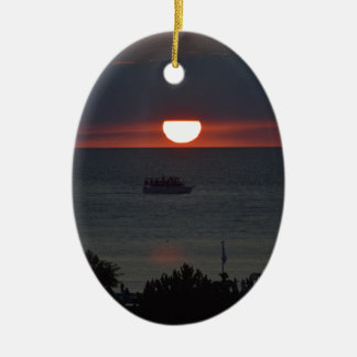 Ornamento De Cerâmica Sunsetting sobre o Lago Michigan