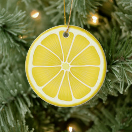 Ornamento De Cerâmica Sunshine Lemon Holiday Joy