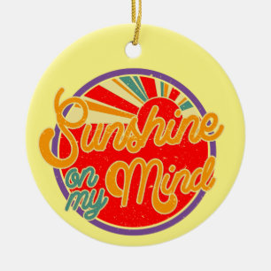 Ornamento De Cerâmica Sunshine On My Mind - Divertimento retro verão