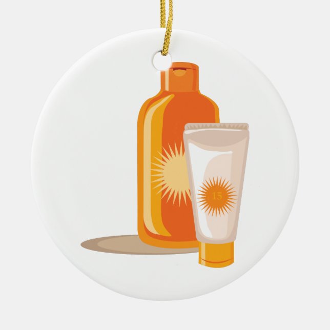 Ornamento De Cerâmica Suntan Lotion (Frente)
