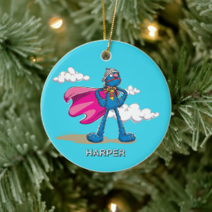 Ornamento De Cerâmica Super Grover Personalizado Nome e Foto Personali