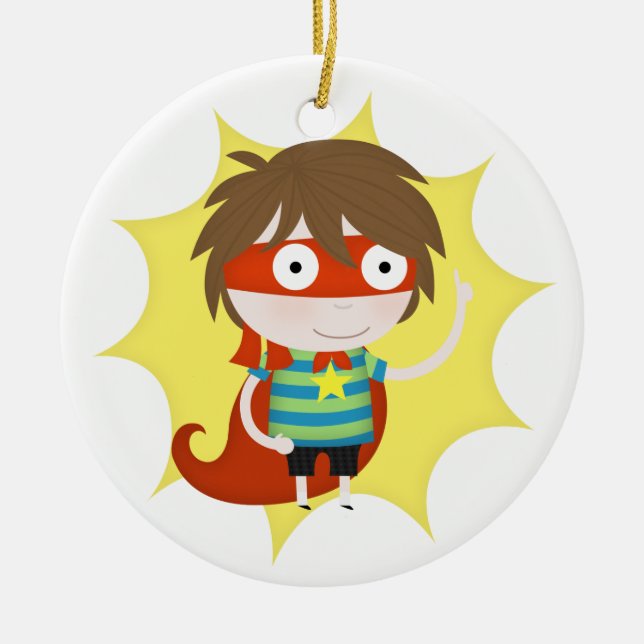 Ornamento De Cerâmica Super-herói futuro (Frente)