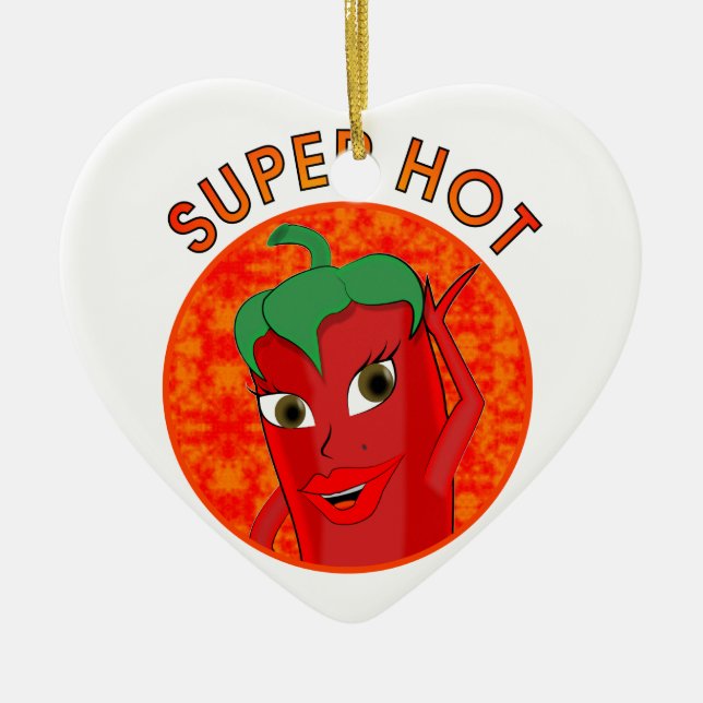 Ornamento De Cerâmica Super Hot Pepper Diva (Frente)