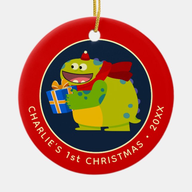 Ornamento De Cerâmica Super Simples Canções Hugo Rhymington Holiday (Frente)