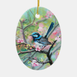 Ornamento De Cerâmica Superb Fairy Wren -