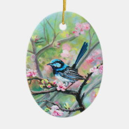 Ornamento De Cerâmica Superb Fairy Wren -