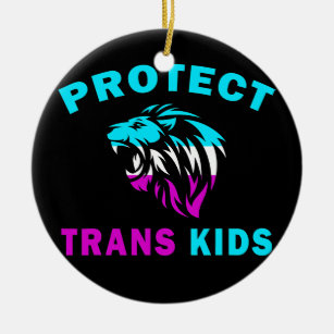 Ornamento De Cerâmica Suporte LGBT 2022 Proteja Crianças Trans Para Home