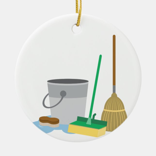 Ornamento De Cerâmica Suprimentos de limpeza (Frente)