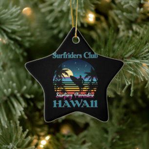 Ornamento De Cerâmica Surf Riders Club, Surfing Paradise, Havaí