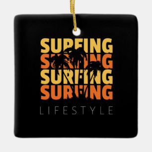 Ornamento De Cerâmica Surfing no estilo de vida