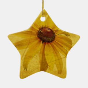 Ornamento De Cerâmica Susan Wildflower de olhos negros