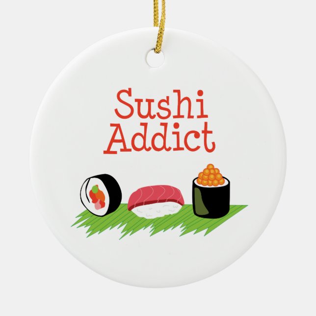 Ornamento De Cerâmica Sushi Addict (Frente)