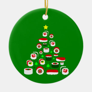 Ornamento De Cerâmica sushi árvore de natal feia