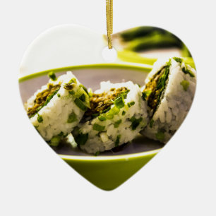 Ornamento De Cerâmica Sushi Coma Arroz-Comida Japonês na Ásia