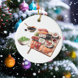 Ornamento De Cerâmica Sushi Lover Comida Japonês<br><div class="desc">Este design pode ser personalizado escolhendo a opção Editar Design. Você também pode transferir para outros itens. Entre em contato comigo em colorflowcreations@gmail.com ou use a opção de bate-papo no topo da página se você quiser ter este design em outro produto ou precisar de assistência. Veja mais designs ou siga-me...</div>